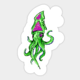 Green Octopus Sticker